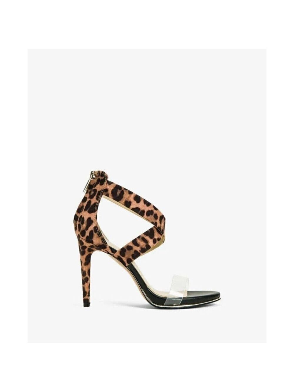 KENNETH Cole BNWOT "Brooke Cross" Vinyl Strap Heels Animal Print Women NEW